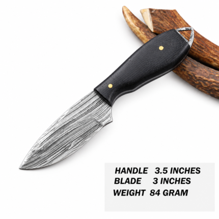 Black Handle Damascus Knife