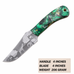 Green Resin Handle Hunting Knife