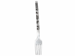 Twisted Handle Camping Cutlery Set with four silver metal utensils and orange roll pouch