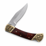 Engraved Brass Folding Pocket Knife