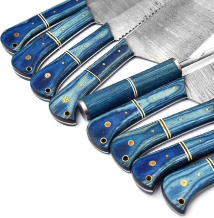 Damascus Kitchen Knife Set