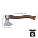 Patterned Viking axe with silver-gray wave-patterned flared head and long curved brown wood-grain handle