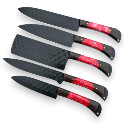 Black Hammered Kitchen Knife